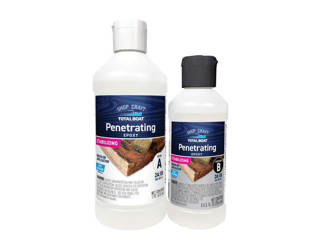 Clear Penetrating Epoxy Wood Sealer - 1.5 Pint Kit, Cold Weather Ideal for Wood Rot Repair & Sealing Plywood; Marine-Grade Epoxy Hardens and...