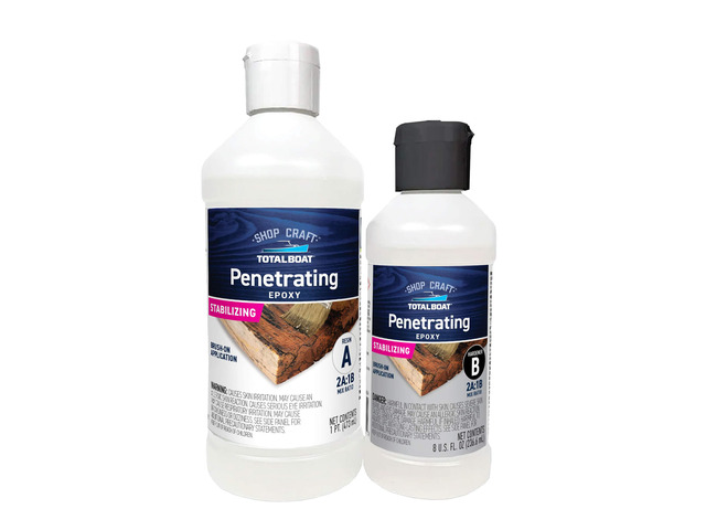 Clear Penetrating Epoxy Wood Sealer - 1.5 Pint Kit, Traditional Ideal for Wood Rot Repair & Sealing Plywood; Marine-Grade Epoxy Hardens and...