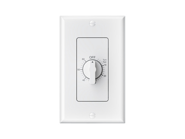 60 Min Bathroom Fan Timer Switch for Lights Exhaust Fan, No Neutral Spring Wound Countdown Light Switch Timer Mechanical Timer Light Switch with 1...