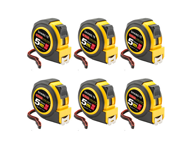 6 Pack Steel Measuring Tape, Tape Measure 16 ft, Measuring Tape Retractable, 16-Foot Basics Self-Locking Measurement Tape, Self Lock Auto Lock Tape...