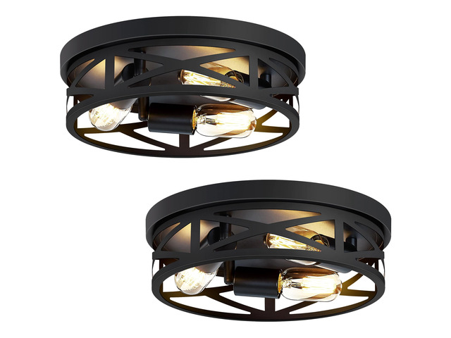 2 Pack Flush Mount Ceiling Light Fixture,3-Light Hallway Light Fixtures,13 inch Light Fixture Ceiling Mount for Kitchen Entryway Hall,E26 Base