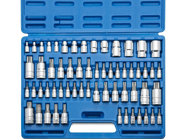 10083A Master Torx Bit Socket and External Torx Socket Set, S2 and CrV Steel, Supreme Torque Output Complete Kit, 60 Pieces