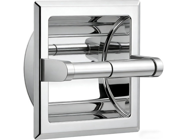 Recessed Toilet Paper Holder for Mega Rolls, Chrome Stainless Steel Tissue Roll Holder Wall Mount for Bathroom Space-Saving Design, in Wall Toilet...