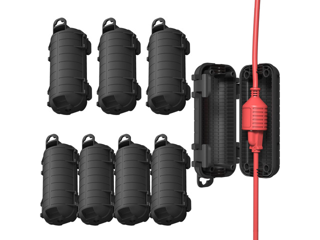 Extension Cord Cover Outdoor, 8 Pack IP54 Water-Resistant Power Cord Protector Electrical Connection Box Outside Cable Safety Cover for Electronics...