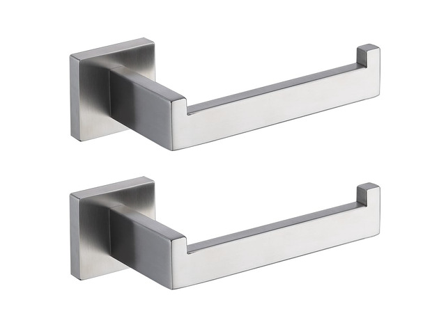 Toilet Paper Holder Brushed Nickel 2 Pack, Toilet Tissue Roll Holders Dispenser and Hangers Wall Mounted for Bathroom & Kitchen, Stainless Steel...
