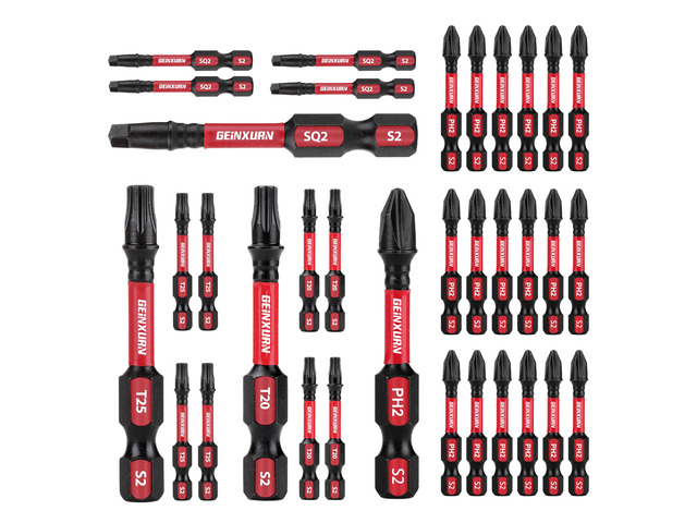 Impact Tough Phillips Square Torx 2 in. Insert Driver Bits, 35Pack Bulk T20/T25/PH2/SQ2 Screwdriver Power Bits Set