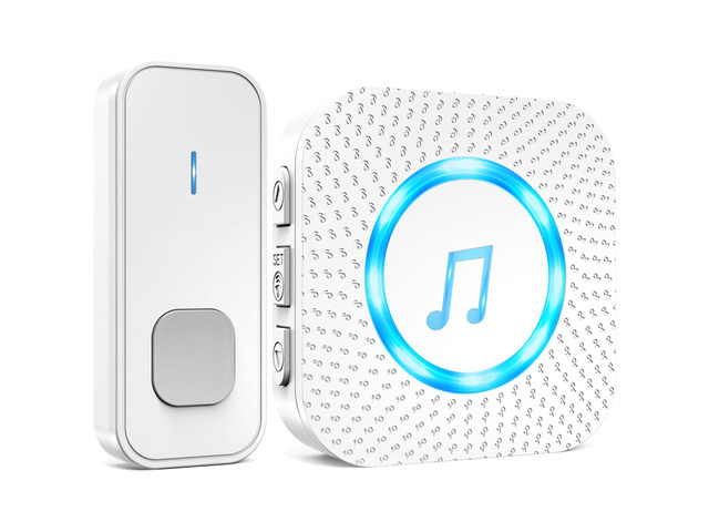 Wireless Doorbell with 1 Button 1 Receiver,Door Bell,1300FT/400M Ultra-Long Range,55 Chimes 5 Volume,IP55 Waterproof,110 db Extra Loud with...