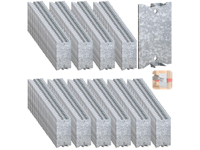 200Pcs 2.5 x 1.5' Nail Protection Plate for Wood Stud Cable Protector Plate Rust-Resistant Metal Anti-Nail Shield with Sharp Pointed Prongs for...