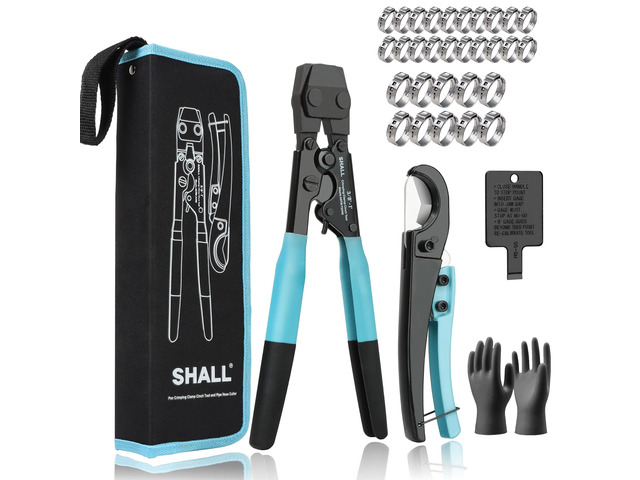Pex Crimping Clamp Cinch Tool and Pipe Hose Cutter, Pipe Fitting Crimper Tool Kit Meets ASTM F2098 for 3/8' to 1' Stainless Steel Clamps Including...