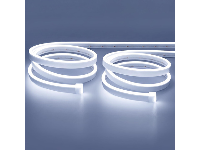 LED Strip Lights, White Neon Rope, 0.39in/Cut DIY, 32.8ft, 2Pack Waterproof, Silicone Flexible, Connectable, 6000K for Bedroom, Cabinet, Commercial...