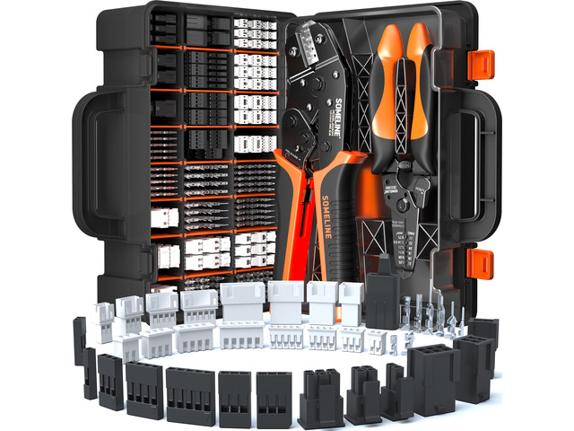 Connector Crimping Tool Kit, 38 Types JST-PH 2.0mm, XH 2.5mm, Dupont 2.54mm & Micro-Fit 3.0mm Connectors Set, 32-20 AWG Ratcheting Crimper, for 3D...
