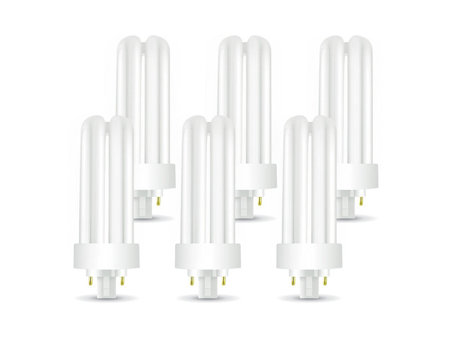 PLT-26W 865 26-Watt Triple Tube Compact Fluorescent Bulb GX24q-3 4-Pin 6500K Daylight White Replaces Sylvania CF26DT/E/IN/865 6-Pack