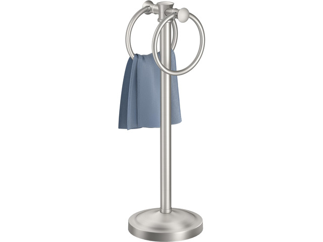 Hand Towel Holder Bar Stand Bathroom Countertop Brushed Nickel Freestanding Towel Rack, Free Standing Towel Ring Hanger for Vanity Counter Kitchen...
