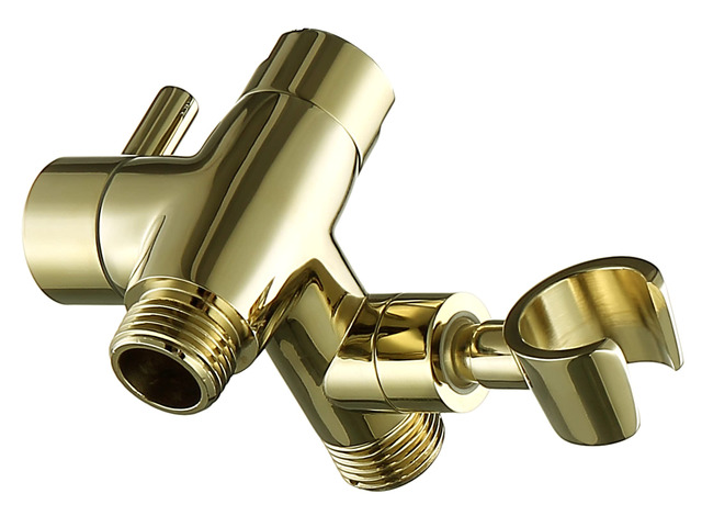 Solid Metal Shower Head Diverter with Holder 3-Way Spray Separately or Both, Adjustable-Angle Bracket, Anti-Leak, Smooth Knob Switch, Easy Install,...