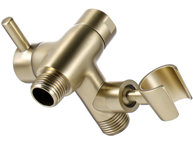Solid Metal Shower Head Diverter with Holder 3-Way Spray Separately or Both, Adjustable-Angle Bracket, Anti-Leak, Smooth Knob Switch, Easy Install,...