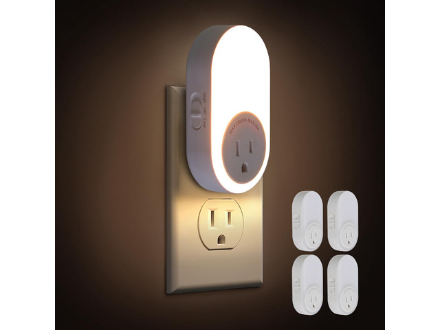 Night Lights Plug Into Wall with Power Outlet, CCT 2200K/4000K Dusk to Dawn Sensor Night Light with 5LM or 20LM Adjustable Brightness for Bedroom,...
