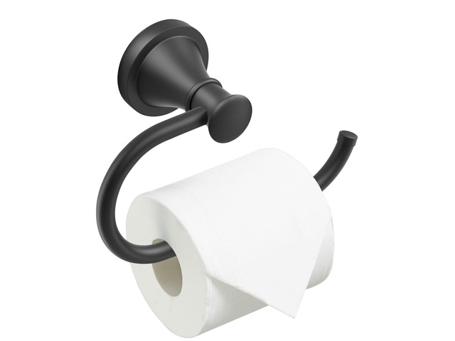Toilet Paper Holder Wall Mount Bathroom Tissue Roll Holder Matte Black Pivoting Tissue Roll Holder, High Quality Stainless Steel Hand Towel Ring...
