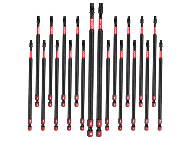 20Pack Impact Tough #25 Torx 6 in. Insert Driver Bits, Magnetic T25 Head Power Bits, S2 Alloy Steel T25 Screwdriver Bits Set Bulk