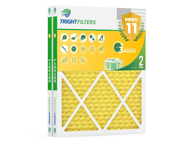 20x25x1 Air Filter MERV 11 HVAC Furnace Filter Pleated 2 Pack Electrostatic Pleated, 3-Month HVAC AC Furnace Filters Replacement, MPR 1000-1200 &...