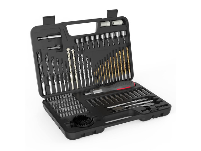 109Pcs Drill Bit Set with Ratchet Screwdriver Portable Case Drill Bits HSS Material Titanium Coated for Metal Wood Masonry High Speed Steel Drill...