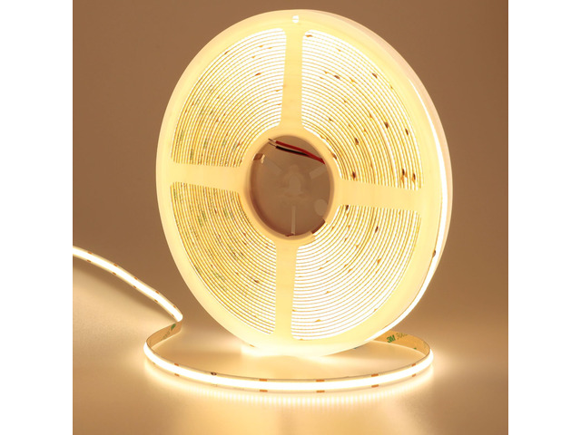 49.2ft/15M 24V COB LED Strip Light Warm White 3000K 5760LEDs 11000lm CRI 93+ Uniform Glow IP20 Not Waterproof Flexible LED Tape Lights for DIY...