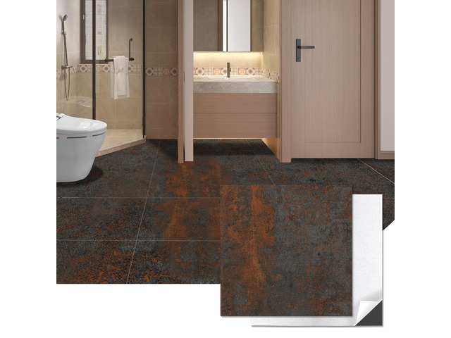 30-Pack Peel and Stick Vinyl Floor Tiles, 12 x 12 in, Rust Granite Anti-Slip, Waterproof, Stain-Resistant, Simple to Clean, Durable, Premium Vinyl,...
