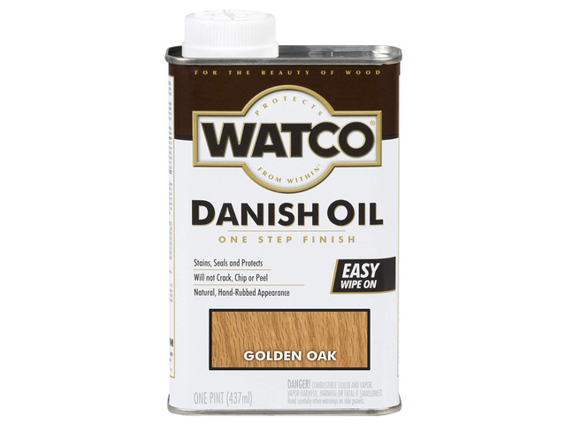 Watco 65151H Danish Oil Wood Finish, Pint, Golden Oak