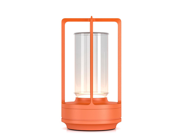 Rechargeable Cordless Small Metal Table Lamp, Stepless Dimming, 3-Color Orange, 2600mAh Battery, Portable LED Desk Light, Cute, Suitable for...