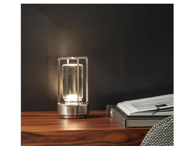 Rechargeable Cordless Small Metal Table Lamp, Stepless Dimming, 3-Color Silver, 2600mAh Battery, Portable LED Desk Light, Cute, Suitable for...
