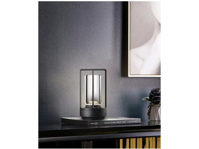 Rechargeable Cordless Small Metal Table Lamp, Stepless Dimming, 3-Color Black, 2600mAh Battery, Portable LED Desk Light, Cute, Suitable for...