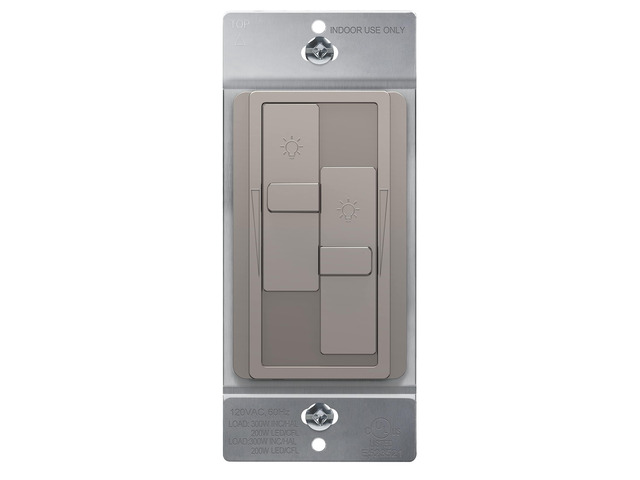 Dual Load LED Dimmer Switch, Single Pole, Nickel, 1 Pack Dual sliders dim two light loads independently. Dimmable bulbs only: 200W LED/CFL or 300W...