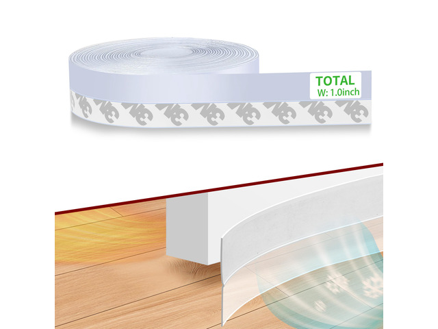 Weather Stripping Door Seal 100% Silicone, 33ft Strong Adhesive, Flexible Sealing for Gaps & Drafts, Perfect for Energy Efficiency and Weatherproofing