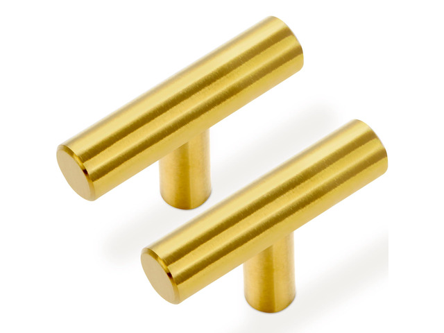 30 Pack Brushed Brass Cabinet Knobs Gold Drawer Pulls Stainless Steel Brushed Gold Dresser Knobs for Cabinets Cupboard Bathroom Kitchen Hardware,...