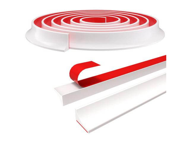 New Collapsible Shower Threshold Water Dam, Self Adhesive Silicone Waterproof Barrier Bathroom and Kitchen Water Strip Dam Shower Guard for Dry And...