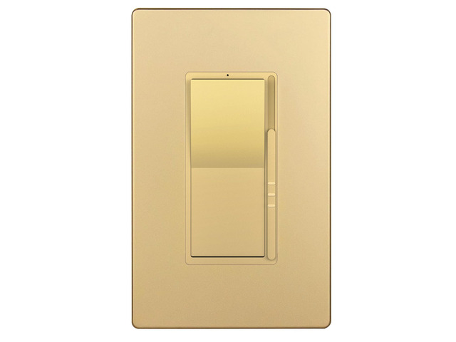 Dimmer Paddle Switch for Dimmable 300W LED/CFL Lights,Gold,1P 1-Pole or 3-Way, 300W LED/CFL or 600W incandescent/halogen. No neutral required....