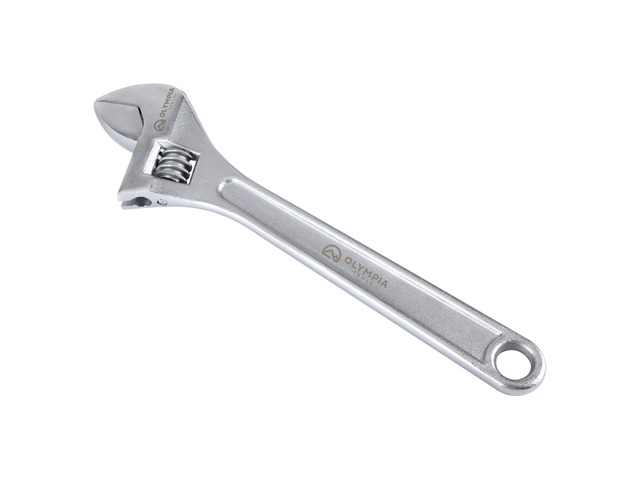 15' Adjustable Wrench, Heavy Duty Drop Forged Steel, Chrome Plated, Precision Machined Jaws, Rust Resistant