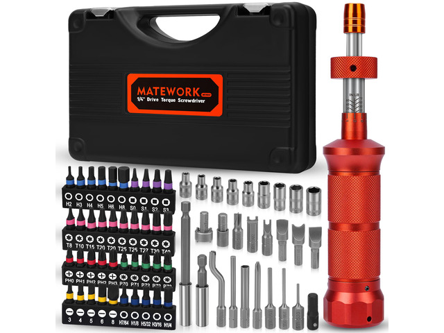 68Pcs Torque Screwdriver Wrench Set 10-70 IN. LB, Inch Pound Torque Driver with S2 Steel Bits, 1/4' Drive, Magnetic Quick-Release Adapter for Bike...