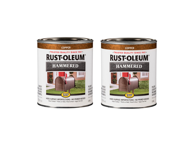 Stops Rust Brush On Protective Enamel Paint, Hammered Copper Rust and Corrosion Resistant, Indoor and Outdoor Durability, Beautiful Finish on...