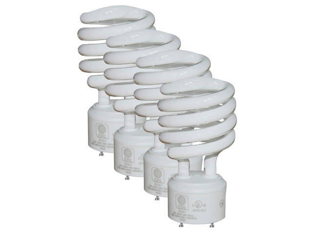 GU24 23W T2 Spiral CFL Light Bulb 6500K Super White 2-Prong