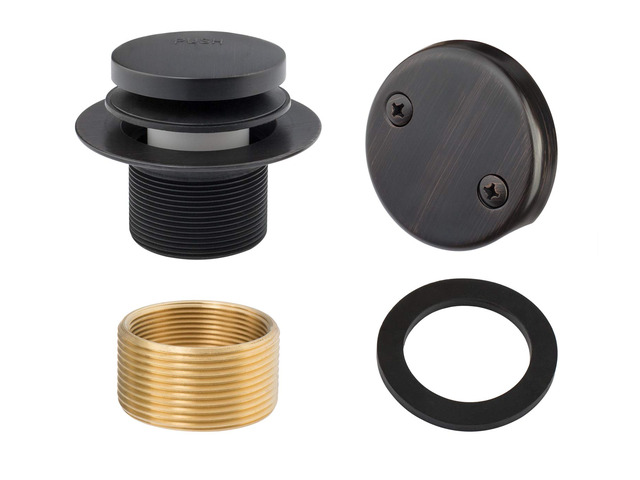 Tip-Toe Bathtub Drains Trim Set with Two-Hole Overflow Faceplate, Replacement Bath Drain Trim Kit with 2-Hole Overflow Faceplate and Universal...
