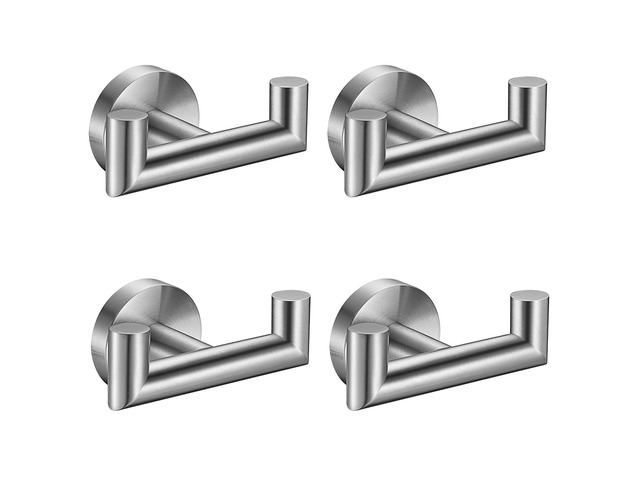 Towel Hooks for Bathrooms,Towel Hook for Kitchen Bathroom,SUS304 Stainless Steel Coat Hook,Heavy Duty Double Holder Robe Hooks for Hanging...