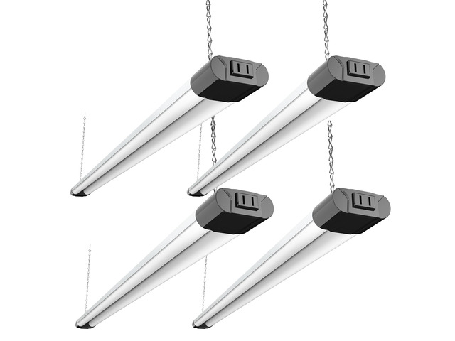 4Pack 4FT LED Shop Light, Reflector, 6500K Linkable, 40W=250W ETL 4400LM, Surface or Hanging Mount, 48 Inch Utility Super Bright Shop Lights for...