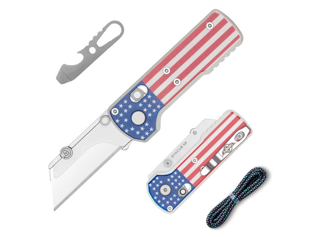 Otacle U1 Folding Utility Knife with Quick Change Blade & Rail Lock EDC Box Cutter with G10 Handle, Pocket Clip, Compact 3.38 in Design for Office,...