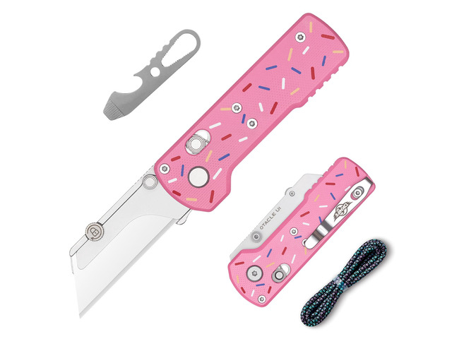 Otacle U1 Folding Utility Knife with Quick Change Blade & Rail Lock EDC Box Cutter with G10 Handle, Pocket Clip, Compact 3.38 in Design for Office,...