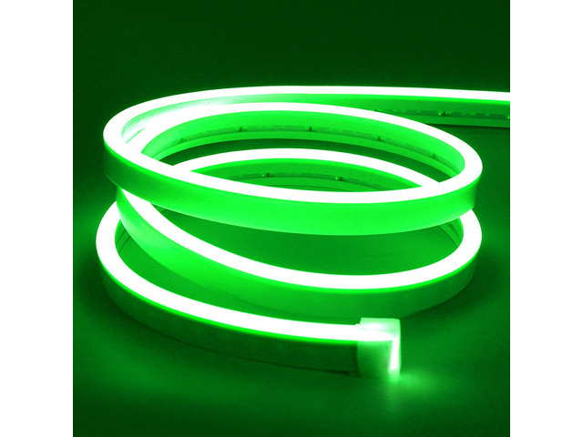 LED Strip Lights, Green Neon Rope, 0.39in/Cut DIY, 16.4ft, 12V Waterproof, Silicone Flexible, Connectable for Bedroom, Cabinet, Commercial Sign...