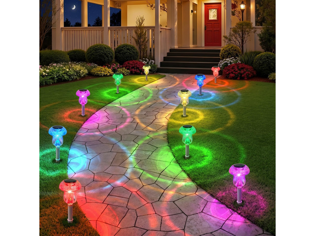Solar Lights Outdoor, 16 Pack Mushroom Lights Outside Waterproof, Solar Powered LED Lighting for Garden, Yard, Landscape, Path, Pathway, Lawn,...