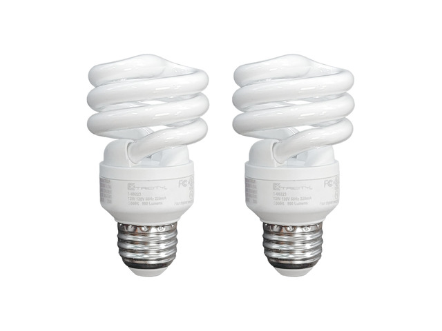 Compact Fluorescent Light Bulbs T2 Spiral, E26 Base (2 Pack) 13W (60W Equivalent), 4100k Cool White, 900 Lumens, CFL, 120V - UL Listed