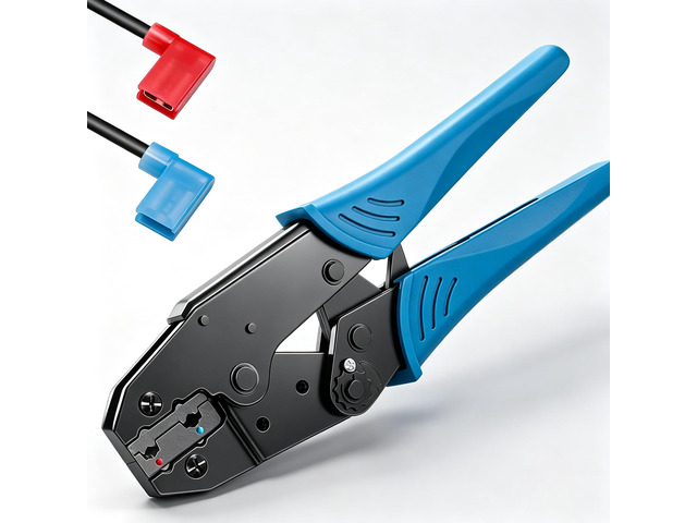 Flag Terminal Crimper AWG 22-14 (0.5-2.5mm²) Electrical Crimping Tool for right angle spade connector Ratchet Terminal Crimper