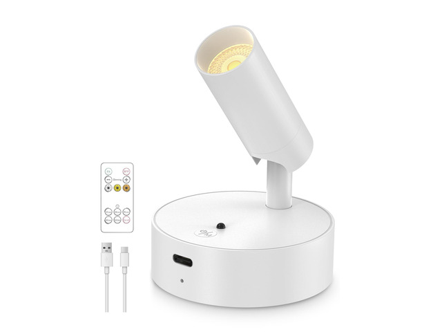 Spotlights Indoor with Remote, 3000mAh Rechargeable Plant Spotlight Up Lights with 3 Colors & Dimmer, Small LED Picture Lights for Painting,...