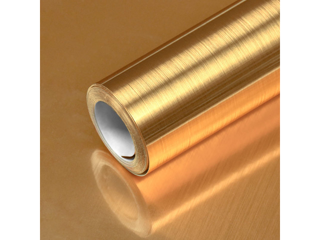 Stainless Steel Contact Paper Peel and Stick Gold 17.7Ã—512 Stainless Steel Wallpaper for Metallic Chrome Appliances Fridge Vinyl Wrap Self Adhesive...